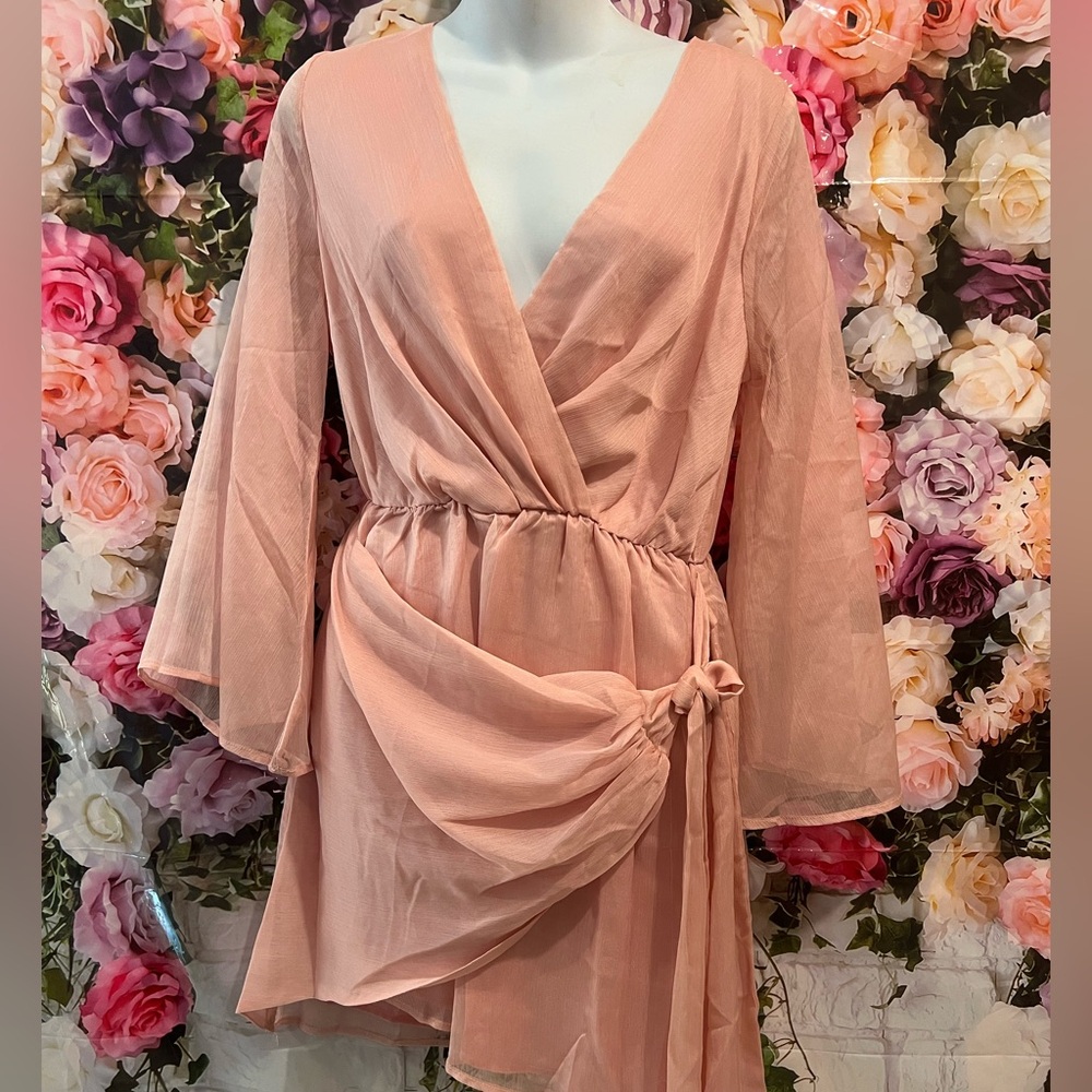 AKIRA Pink Wrap Dress